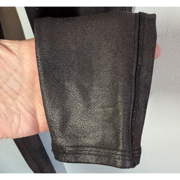 Spanx Womens Faux Ombre Leather Leggings Small Black Compression High Waist - Picture 5 of 8